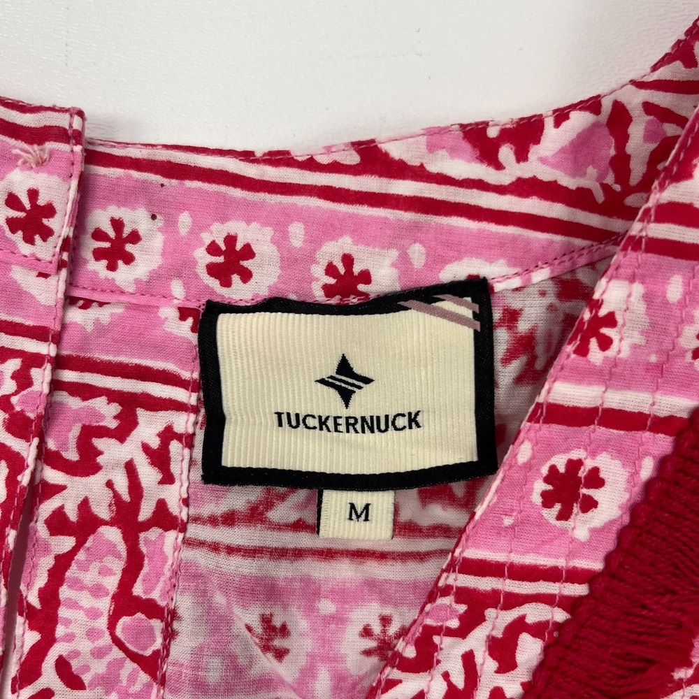 Tuckernuck Dress Pink City Prints Candy Daisy Rah Rah Mini Fringe Block Print M - Picture 9 of 16